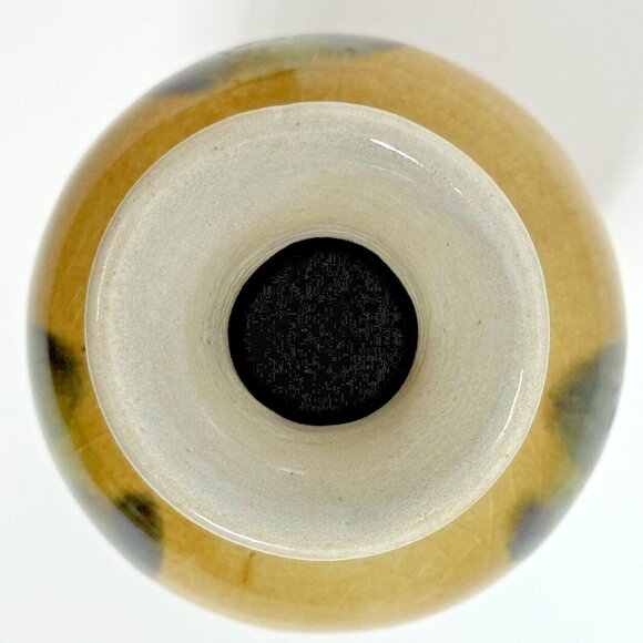 5" Drip Glazed Vase Tan Gray Green Ceramic Pottery Home Decor Unbranded - Picture 5 of 6